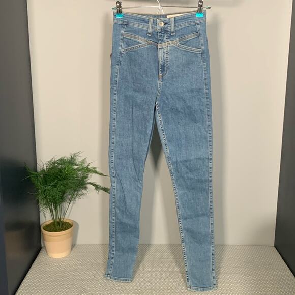 Rag & Bone Jane Super High Rise Skinny Jeans In Montana Size 25 NWT - Picture 2 of 12